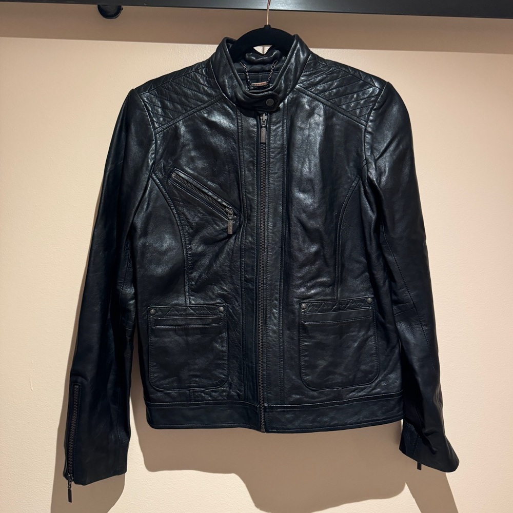 Bernardo stitched leather jacket